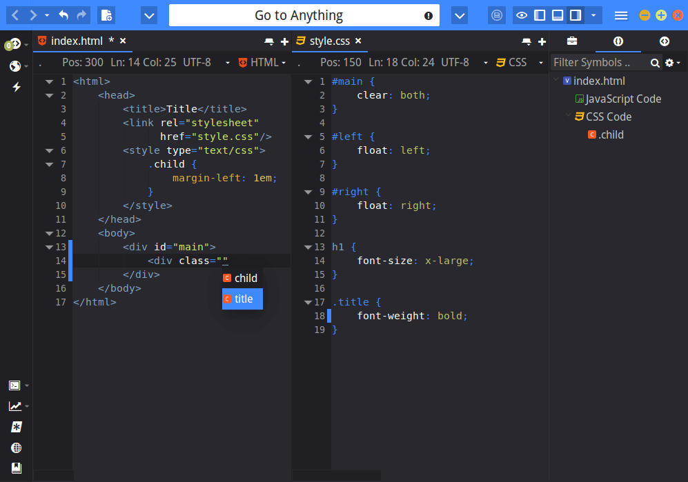 CSS Code Intel with Komodo LESS SCSS Screenshot 3