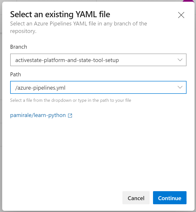 Select YAML file