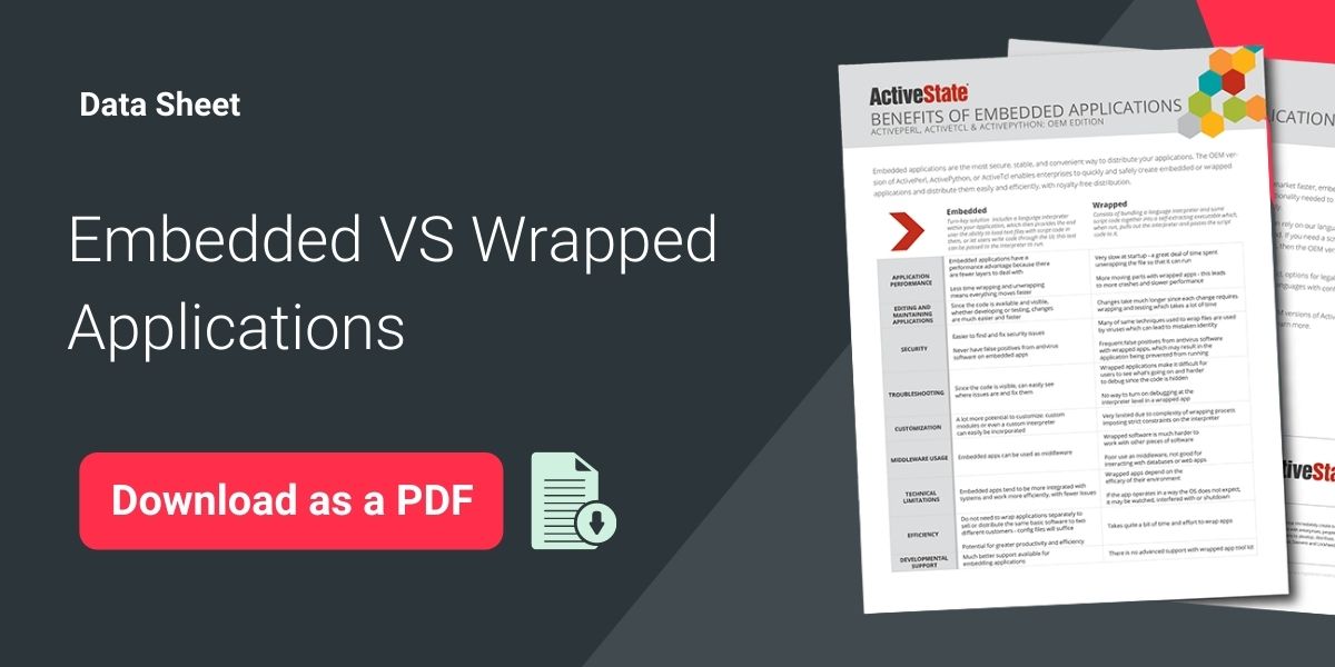 Embedded vs wrapped applications Datasheet Graphic