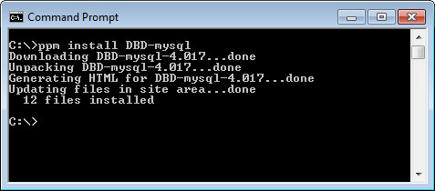 PPM command-line installing DBD-mysql