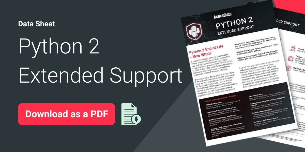 Python 2 extended support datasheet download Update
