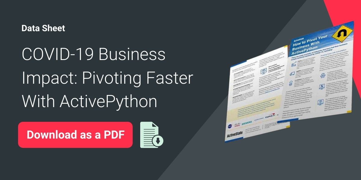 COVID-19 Business Impact Pivoting faster with ActivePython Datasheet Graphic
