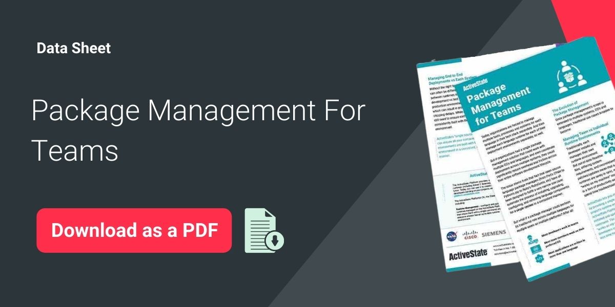 Datasheet Package Management For Teams Graphic