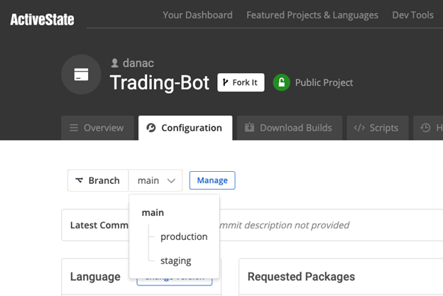 Project Branching Update