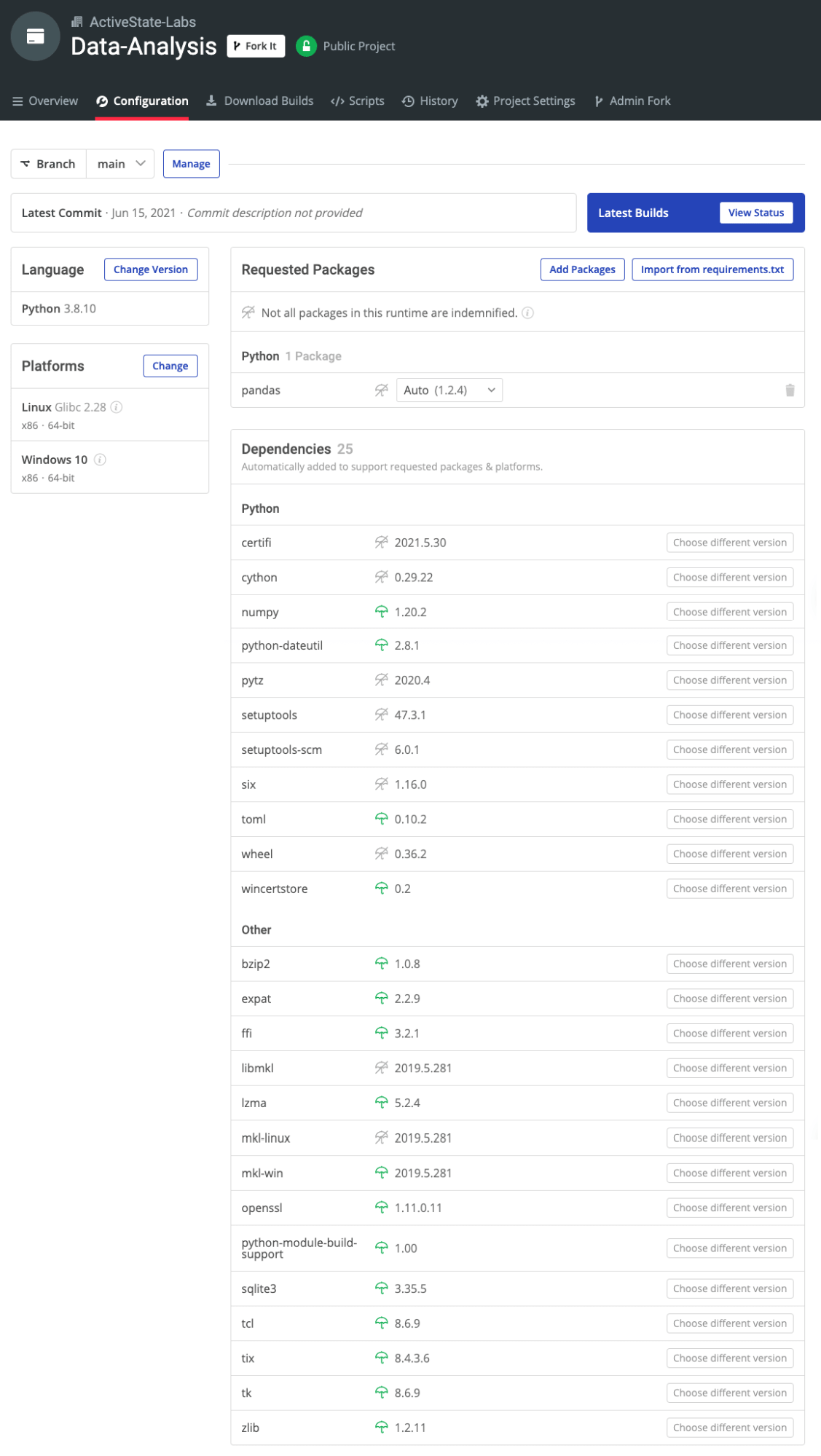 Python Dependencies solution